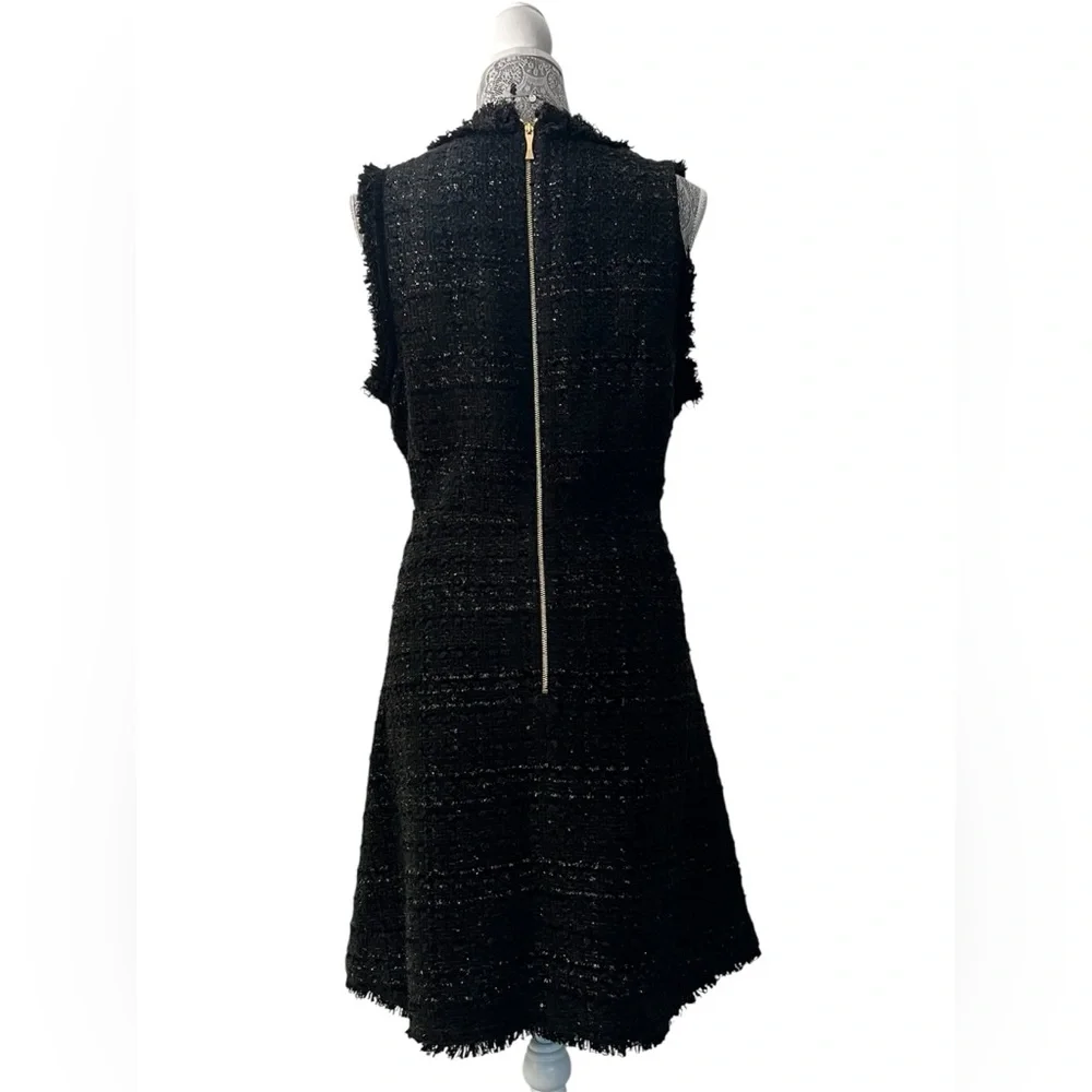NWT Kate Spade Sparkle Tweed Dress “Dashing Beauty” Black Sleeveless Sz 14